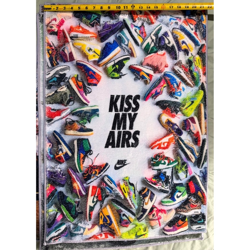 Nike Kiss My Airs Sneaker Area Rug Hypebeast Home Decor Multi Color 22x31